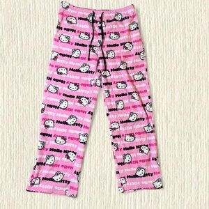 2011 Hello Kitty Pink and Black Pajama Bottoms
